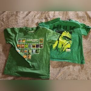 BOYS shirts Minecraft Hulk Marvel graphic tee Youth Small/Xsmall